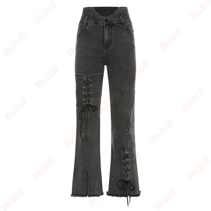 long black jean flanging pants